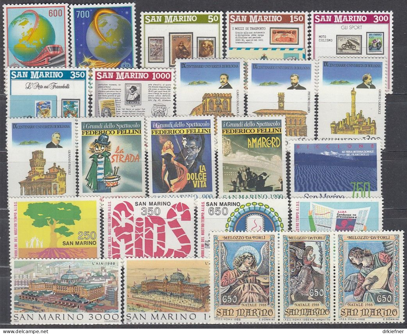 SAN MARINO  Jahrgang 1988, Postfrisch **, 1380-1405, Ohne Block 11 - Annate Complete