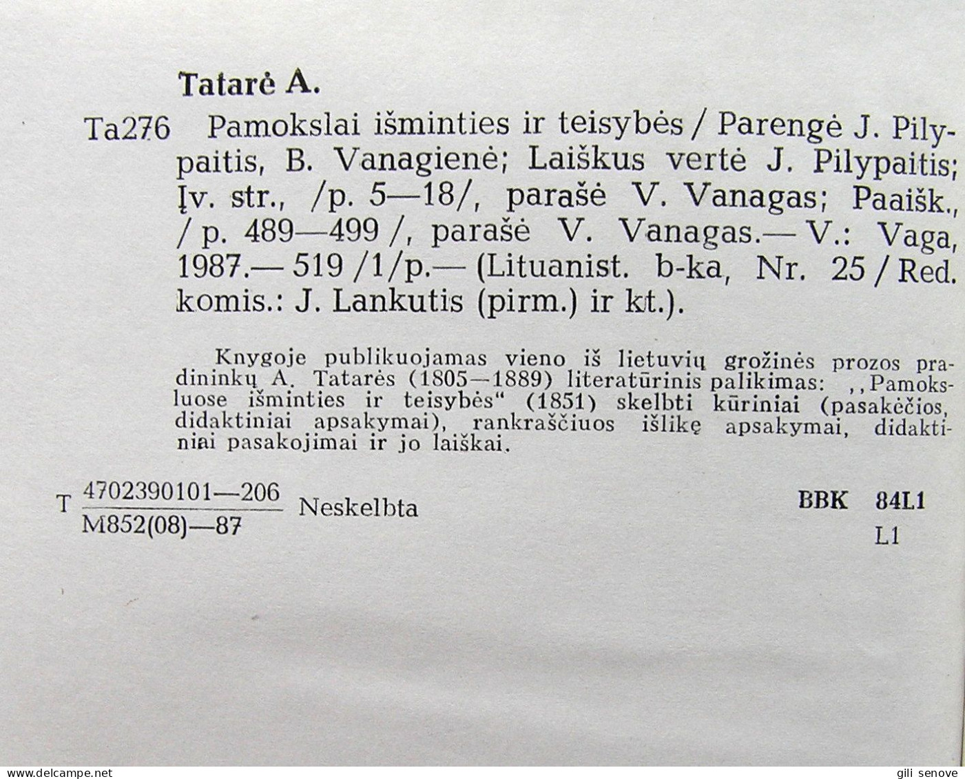 Lithuanian Book / Pamokslai Išminties Ir Teisybės By Tatarė 1987 - Cultura