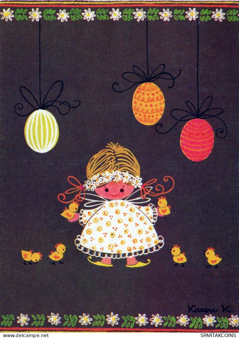 PASCUA NIÑOS Vintage Tarjeta Postal CPSM #PBO252.A - Easter