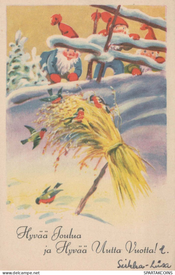 PÈRE NOËL Bonne Année Noël GNOME Vintage Carte Postale CPSMPF #PKD358.A - Santa Claus