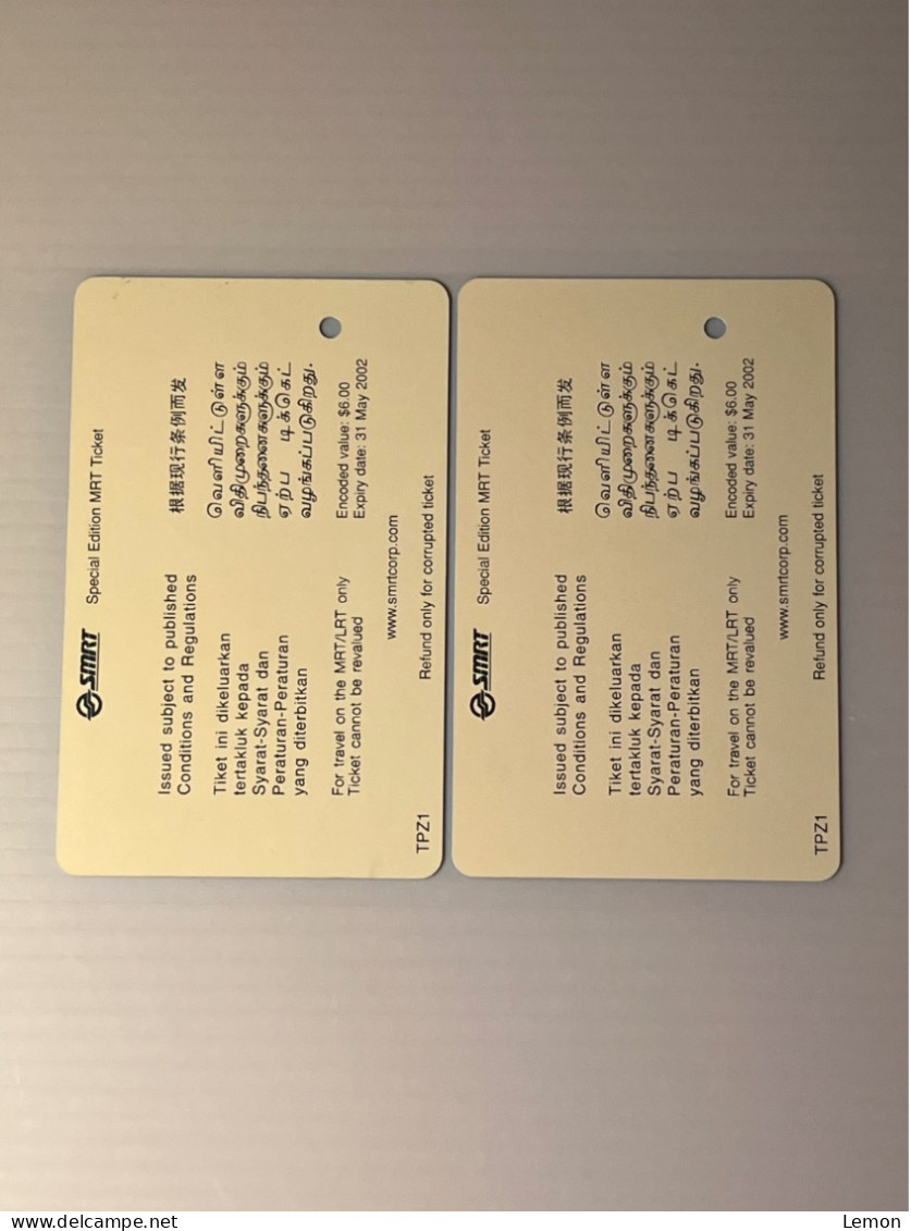 Mint Singapore SMRT TransitLink Metro Train Subway Ticket Card, Disney’s The Legend Of Tarzan, Set Of 2 Mint Cards - Singapore