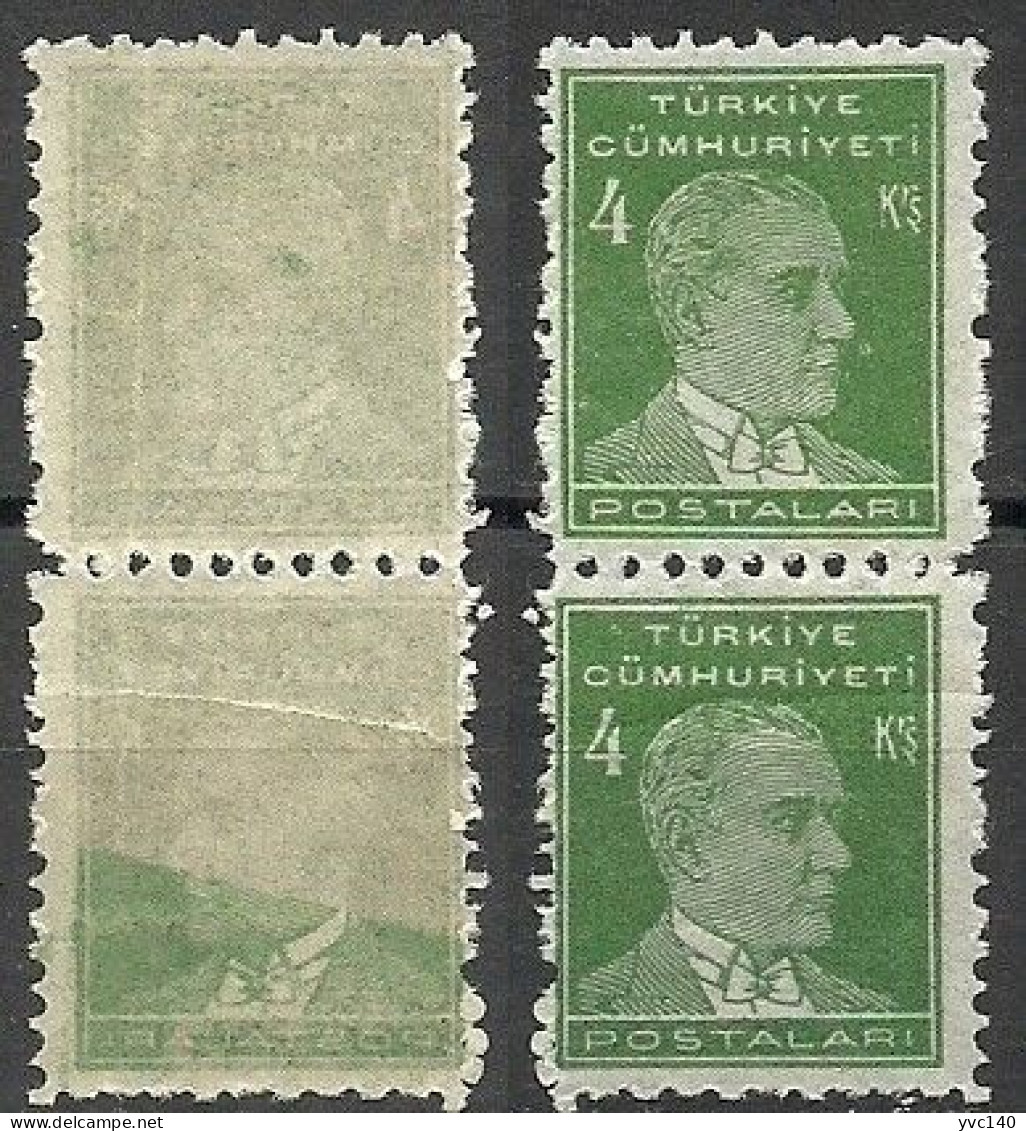 Turkey; 1951 6th Ataturk Issue 4 K. ERROR "Abklatsch Print" MNH** - Nuovi