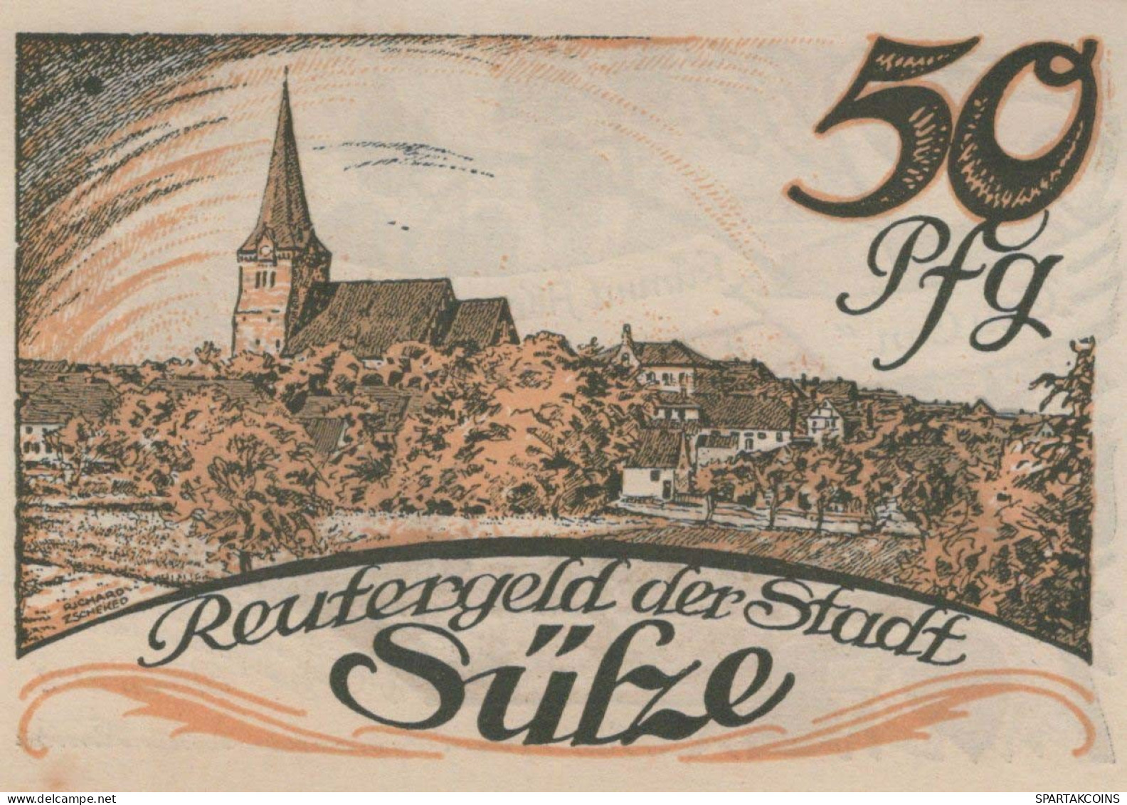 50 PFENNIG 1922 Stadt SÜLZE Mecklenburg-Schwerin UNC DEUTSCHLAND Notgeld #PI973 - [11] Local Banknote Issues