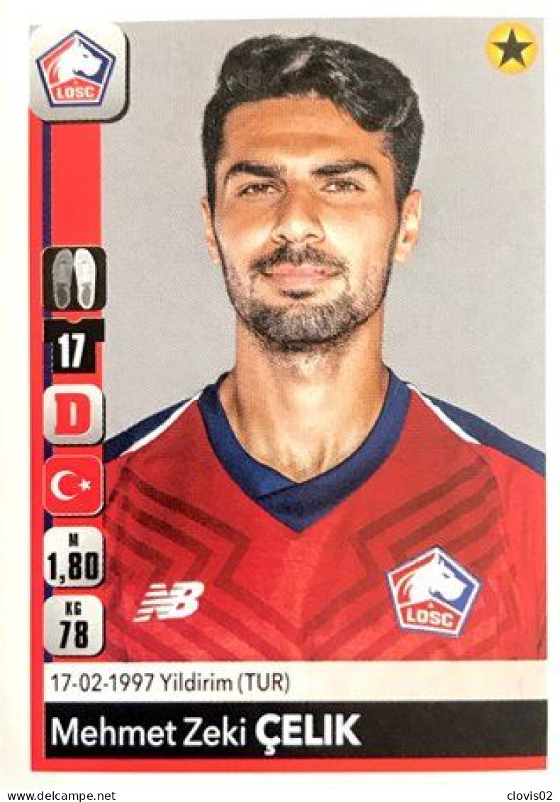 154 Mehmet Zeki Çelik - LOSC Lille - Panini Foot France 2018-2019 Sticker Vignette - Französische Ausgabe