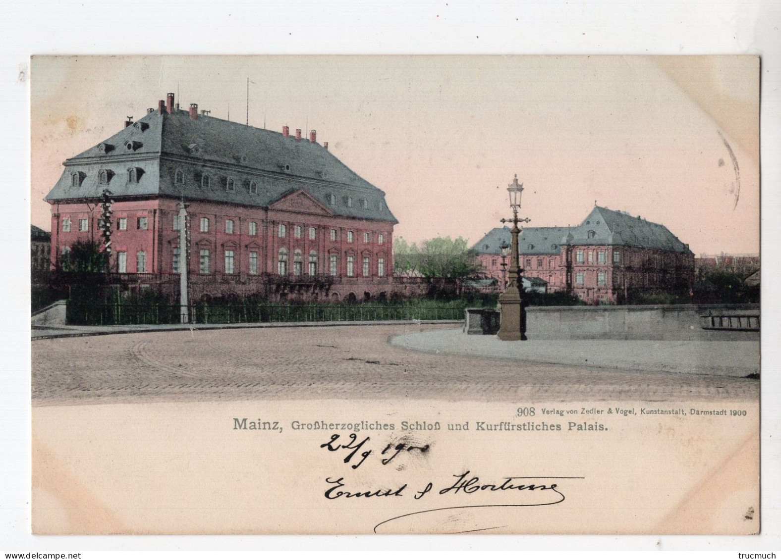 52 - MAINZ - Grossherzogliches Schloss Und Kurfürstliches Palais*1900* Colorisée* - Mainz