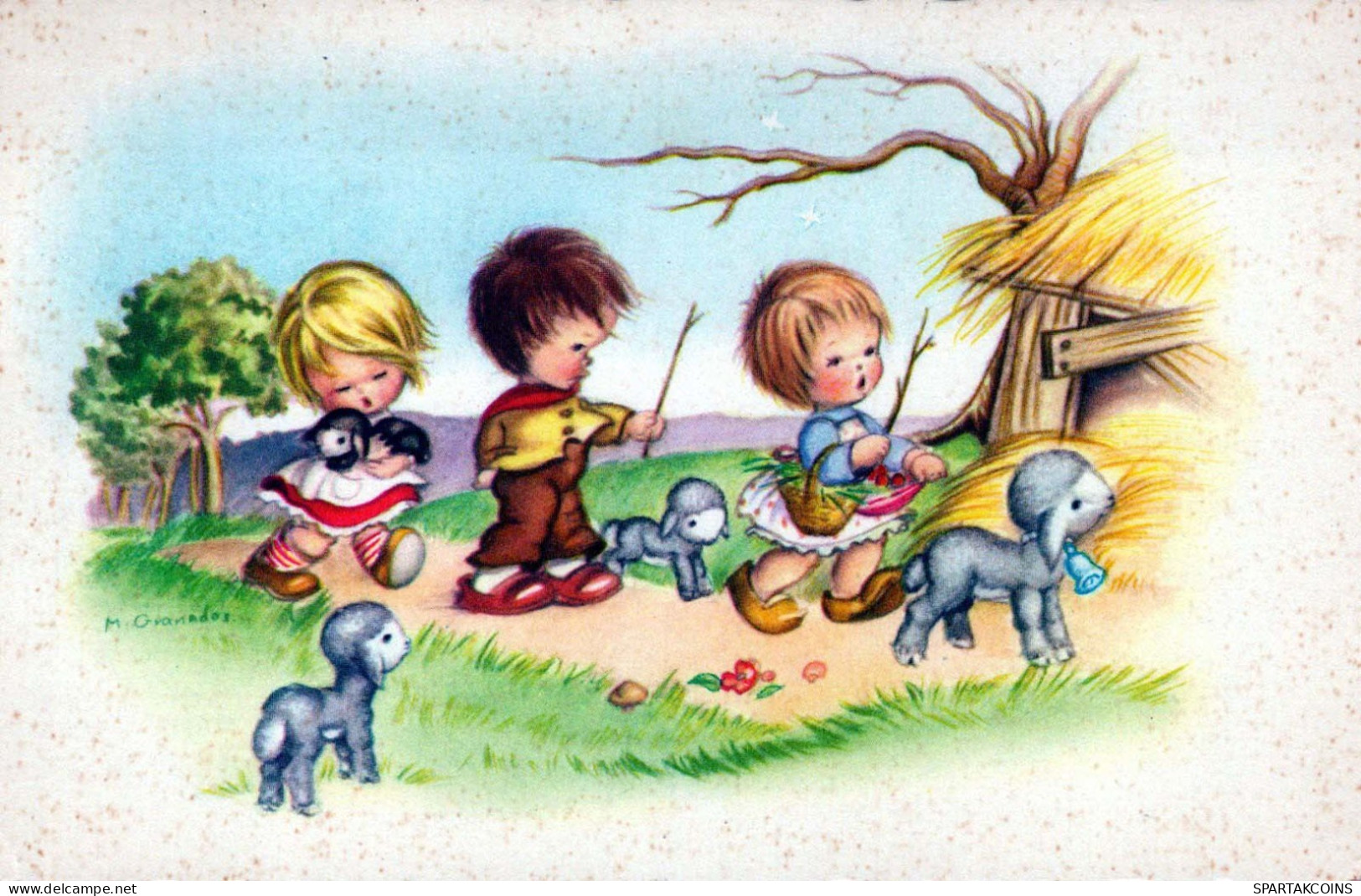 NIÑOS Escenas Paisajes Vintage Tarjeta Postal CPSMPF #PKG735.A - Scènes & Paysages