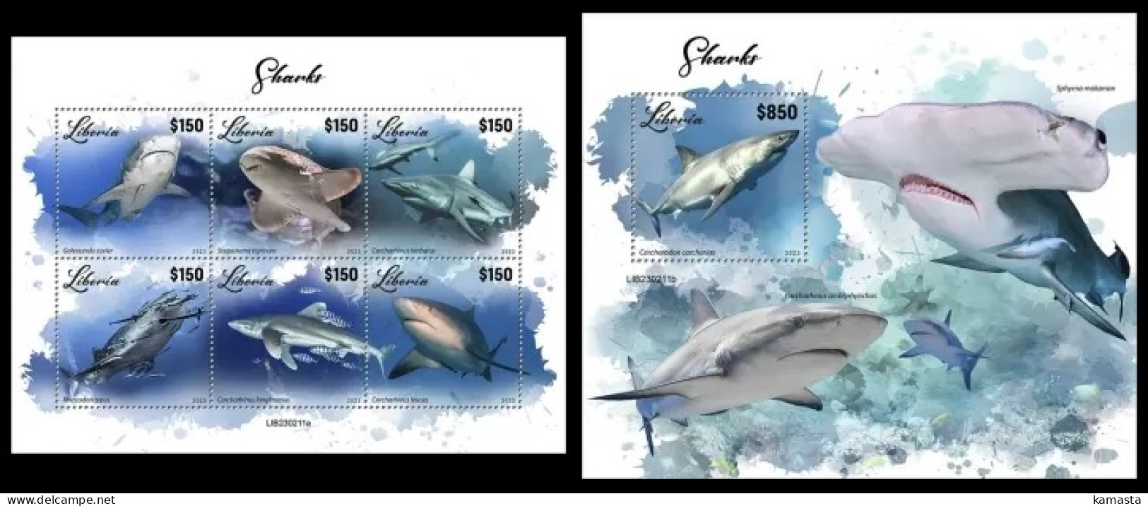 Liberia  2023 Sharks. (211) OFFICIAL ISSUE - Fische