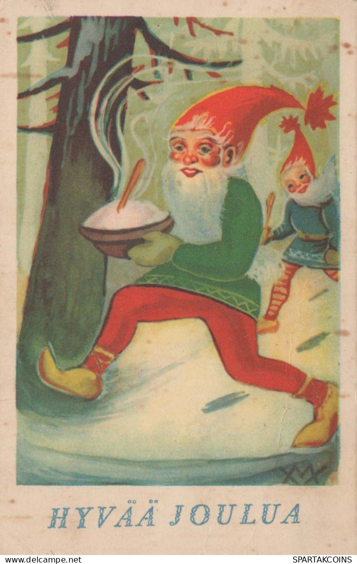 PAPÁ NOEL Feliz Año Navidad Vintage Tarjeta Postal CPSMPF #PKG315.A - Santa Claus