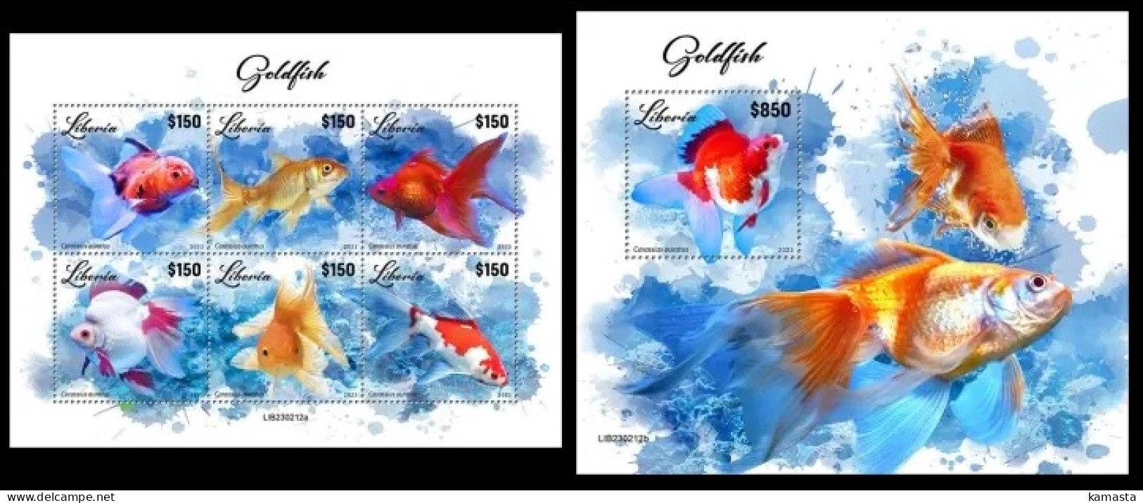 Liberia  2023 Goldfish. (212) OFFICIAL ISSUE - Poissons