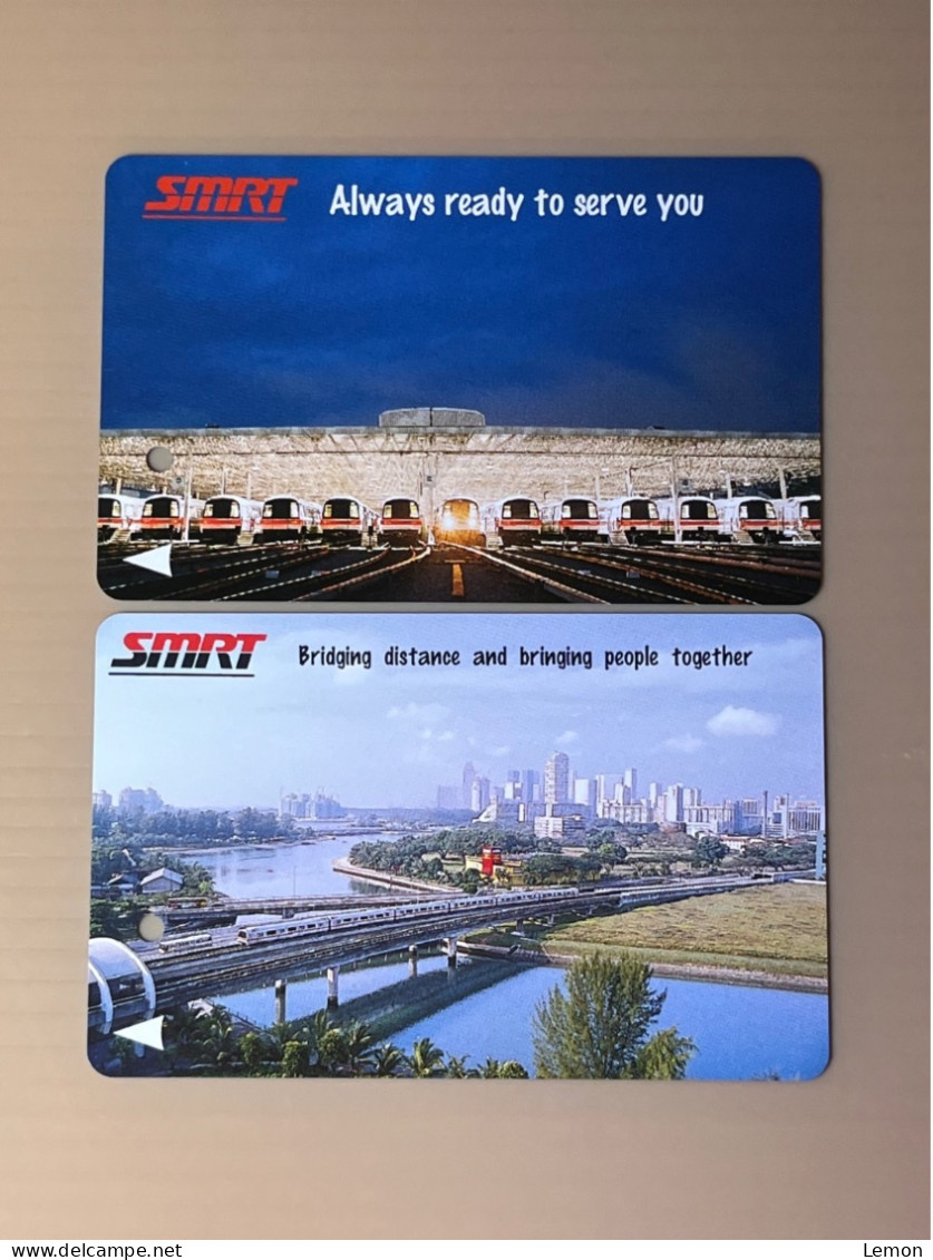 Mint Singapore SMRT TransitLink Metro Train Subway Ticket Card, SMRT Train & Station, Set Of 2 Mint Cards - Singapore