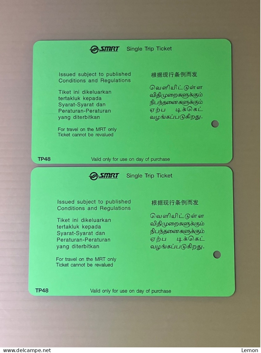 Mint Singapore SMRT TransitLink Metro Train Subway Ticket Card, SMRT Train & Station, Set Of 2 Mint Cards - Singapore