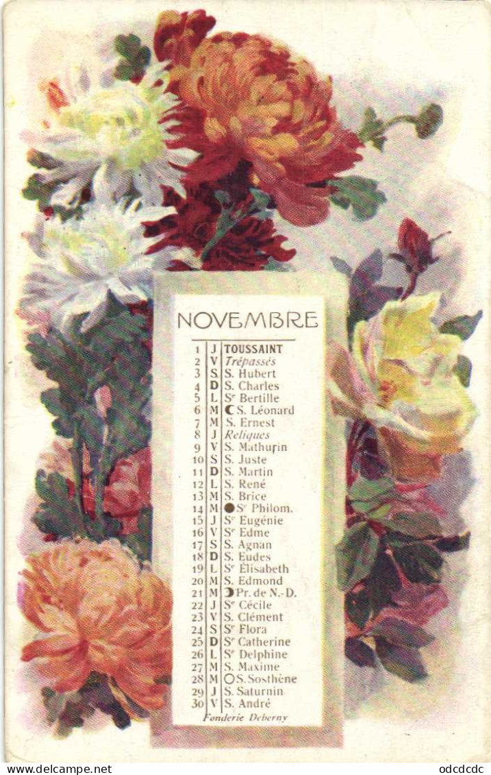 Calendrier NOVEMBRE  Chrysanthèmes RV - Sonstige & Ohne Zuordnung