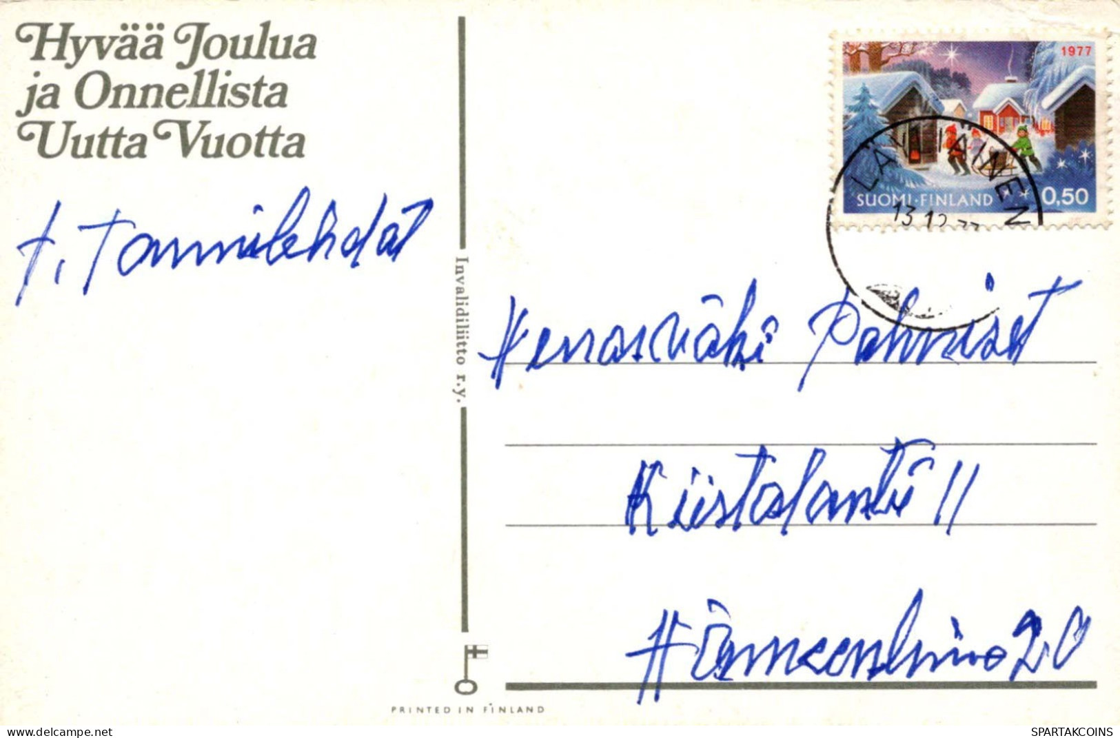 PAPÁ NOEL Feliz Año Navidad GNOMO Vintage Tarjeta Postal CPSMPF #PKD886.A - Santa Claus