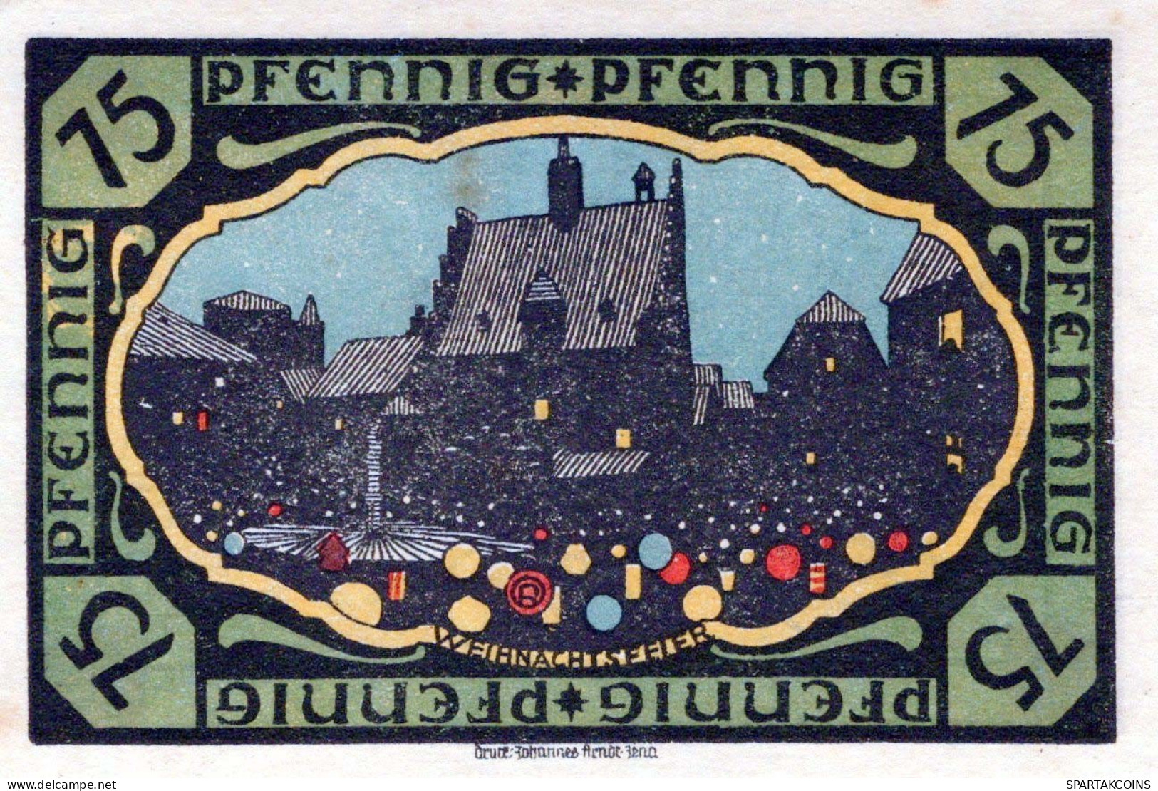 75 PFENNIG 1914-1924 Stadt PÖSSNECK Thuringia UNC DEUTSCHLAND Notgeld #PB622 - Lokale Ausgaben
