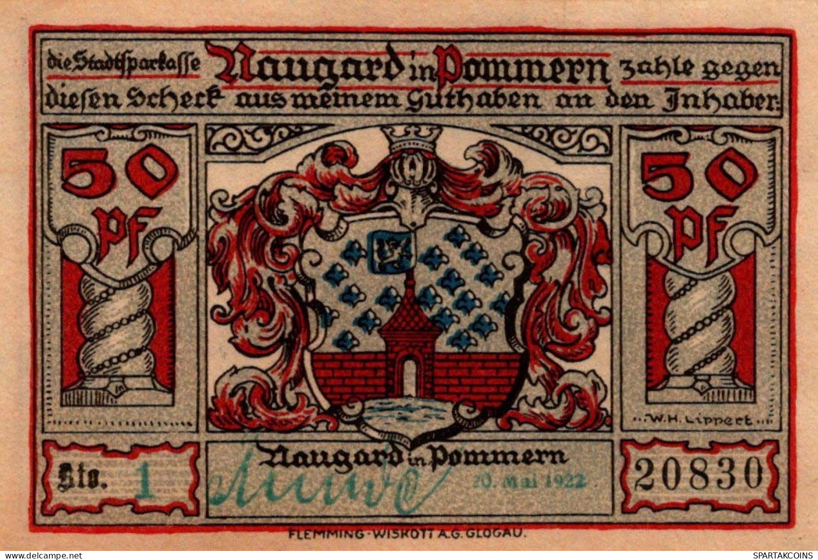 75 PFENNIG 1914-1924 Stadt NAUGARD Pomerania UNC DEUTSCHLAND Notgeld #PD233 - Lokale Ausgaben