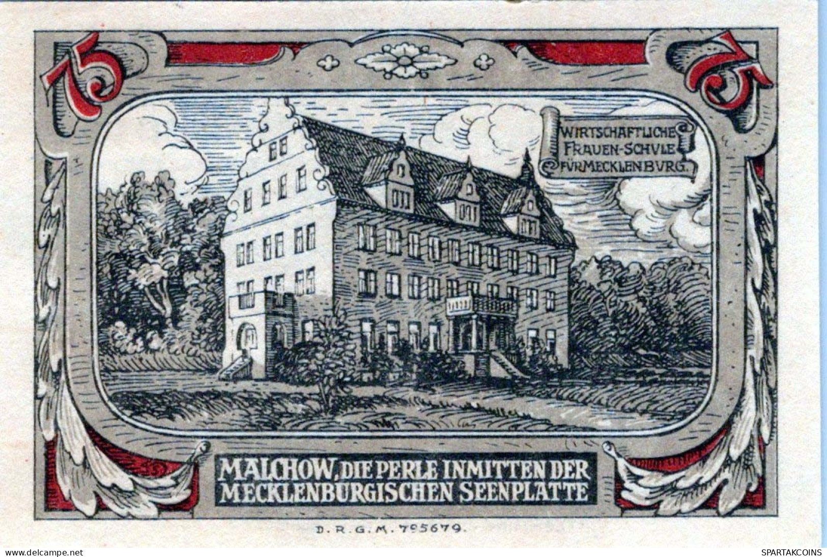 75 PFENNIG 1914-1924 Stadt MALCHOW Mecklenburg-Schwerin UNC DEUTSCHLAND #PD223 - Lokale Ausgaben