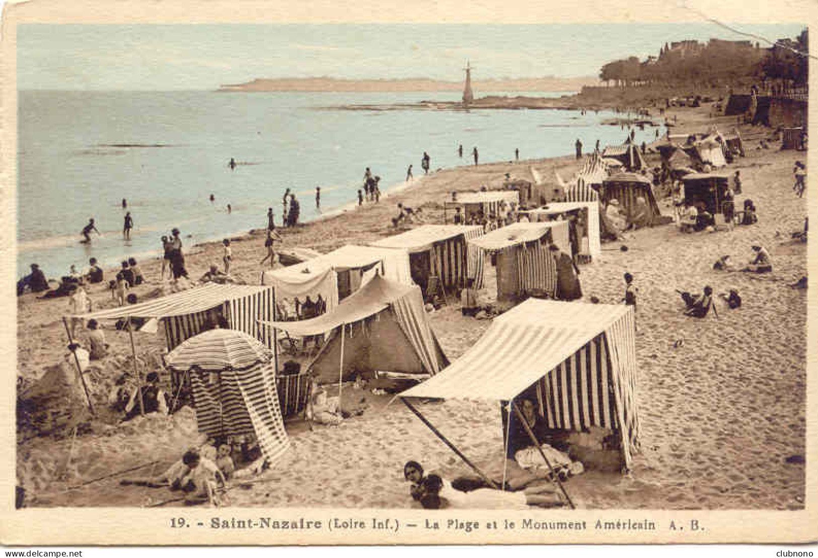 CPA - SAINT NAZAIRE - LA PLAGE ET LE MONUMENT AMERICAIN - Saint Nazaire