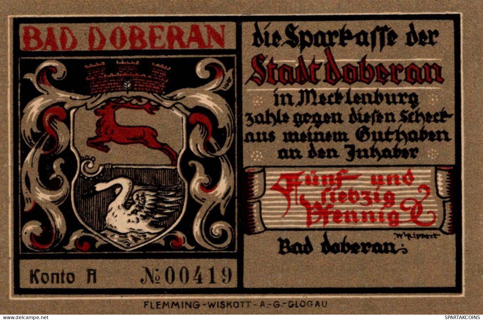 75 PFENNIG 1914-1924 BAD DOBERAN Mecklenburg-Schwerin UNC DEUTSCHLAND #PC913 - Lokale Ausgaben