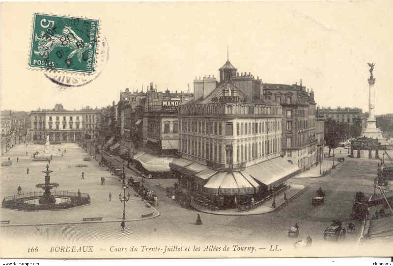 CPA - BORDEAUX - COURS DU 30 JUILLET  - PARFAIT ETAT - 1908 - Bordeaux