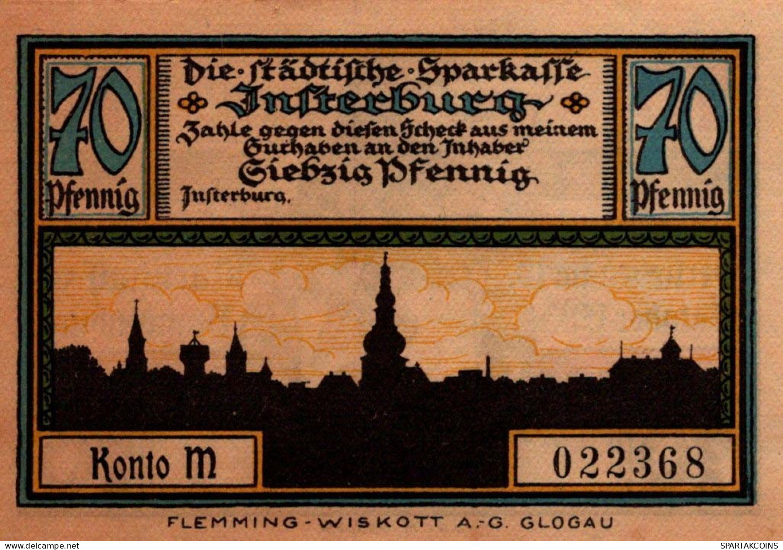 70 PFENNIG 1914-1924 Stadt INSTERBURG East PRUSSLAND UNC DEUTSCHLAND #PD139 - Lokale Ausgaben