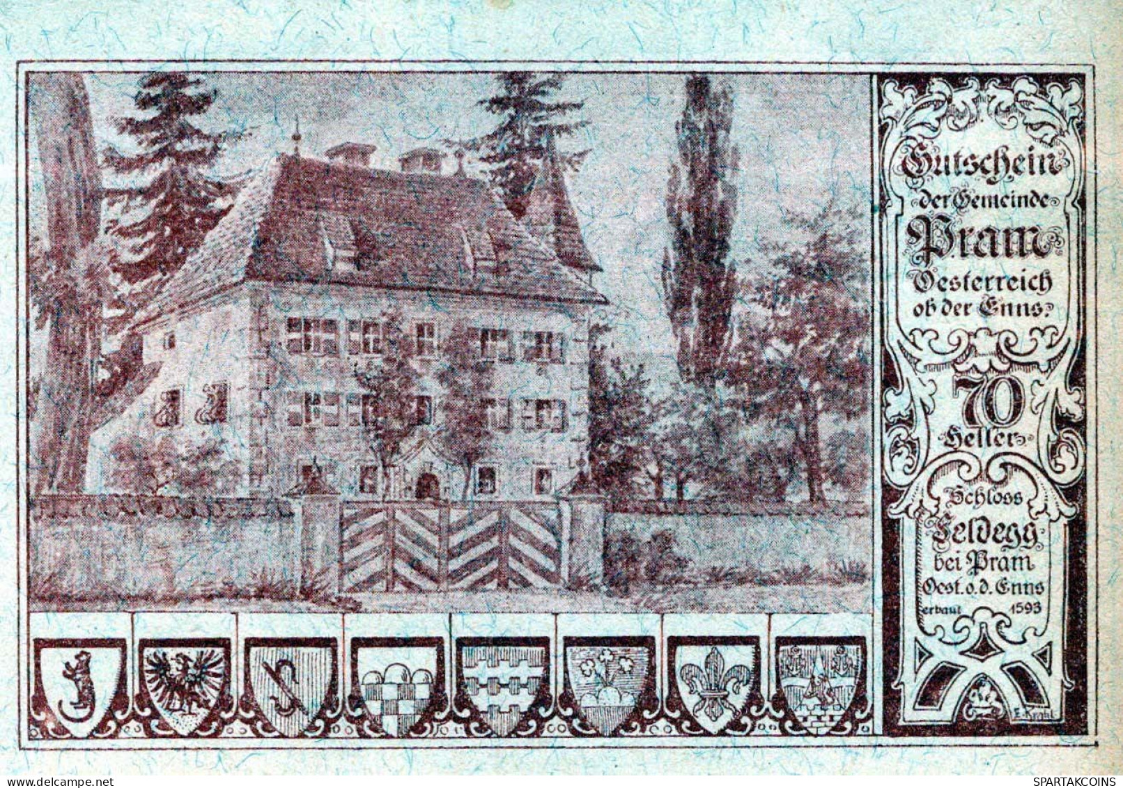 70 HELLER 1920 Stadt PRAM Oberösterreich Österreich UNC Österreich Notgeld Banknote #PH420 - [11] Emisiones Locales