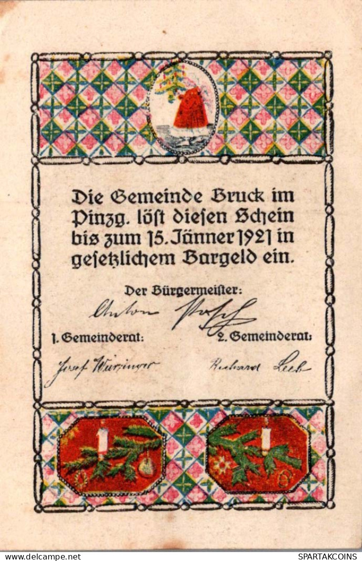 60 HELLER 1921 Stadt BRUCK IM PINZGAU Salzburg UNC Österreich Notgeld #PH369 - [11] Emisiones Locales