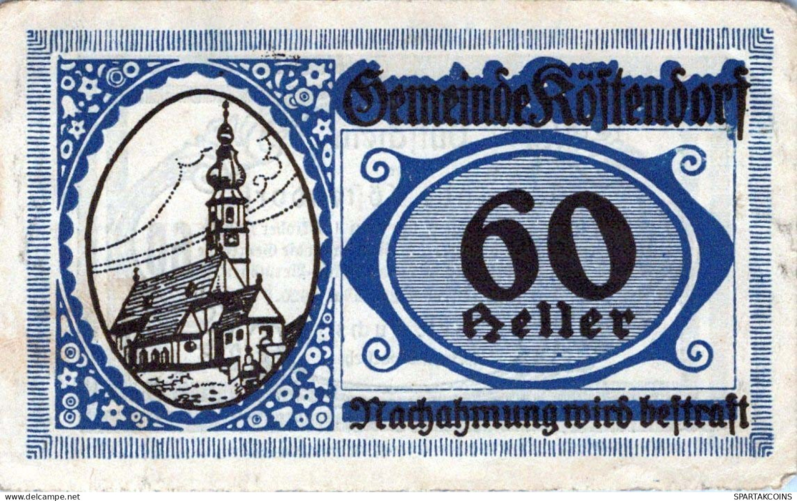 60 HELLER 1920 Stadt KoSTENDORF Salzburg Österreich Notgeld Banknote #PG014 - [11] Emisiones Locales