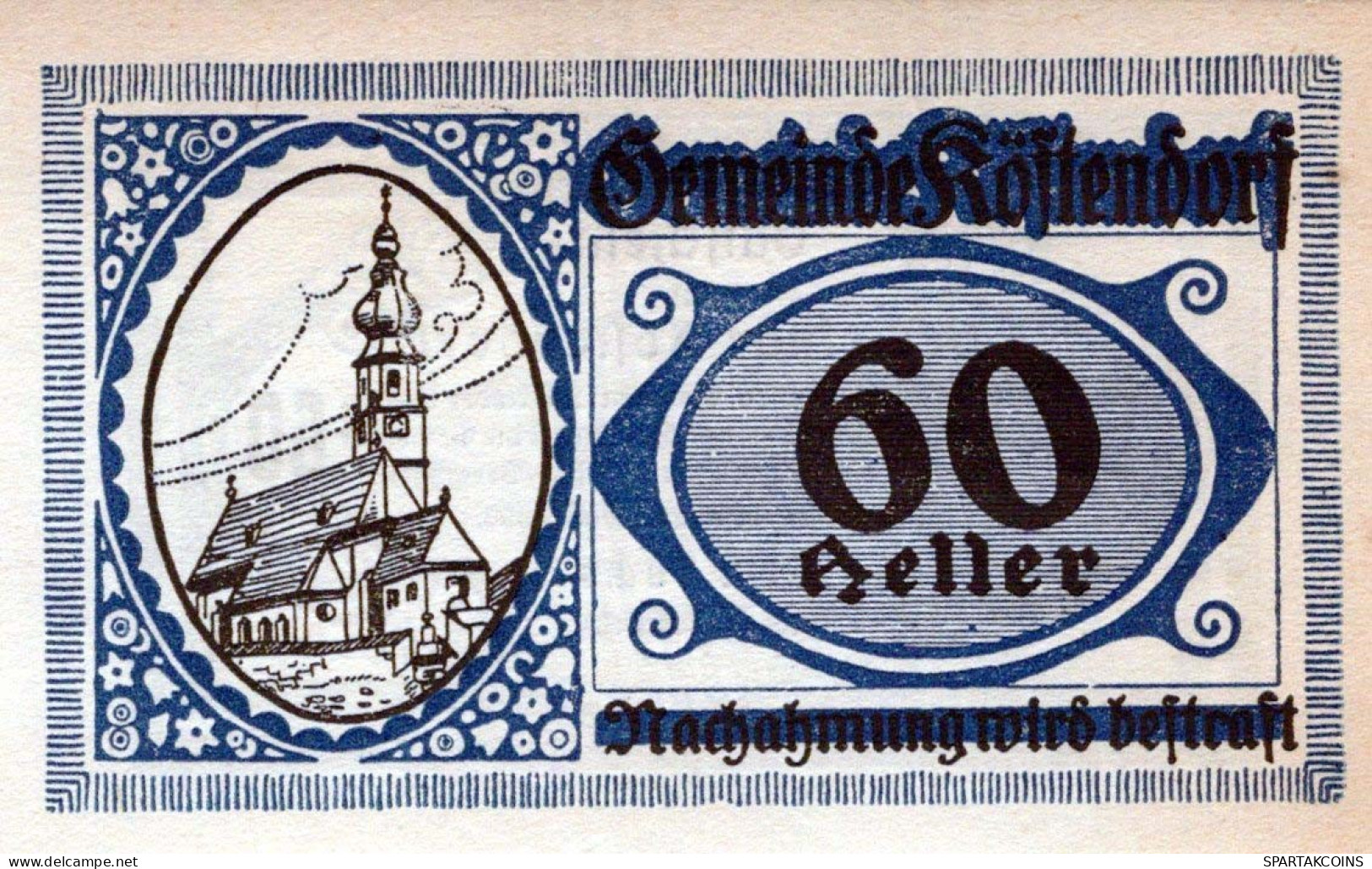 60 HELLER 1920 Stadt KoSTENDORF Salzburg Österreich Notgeld Banknote #PD644 - [11] Emisiones Locales