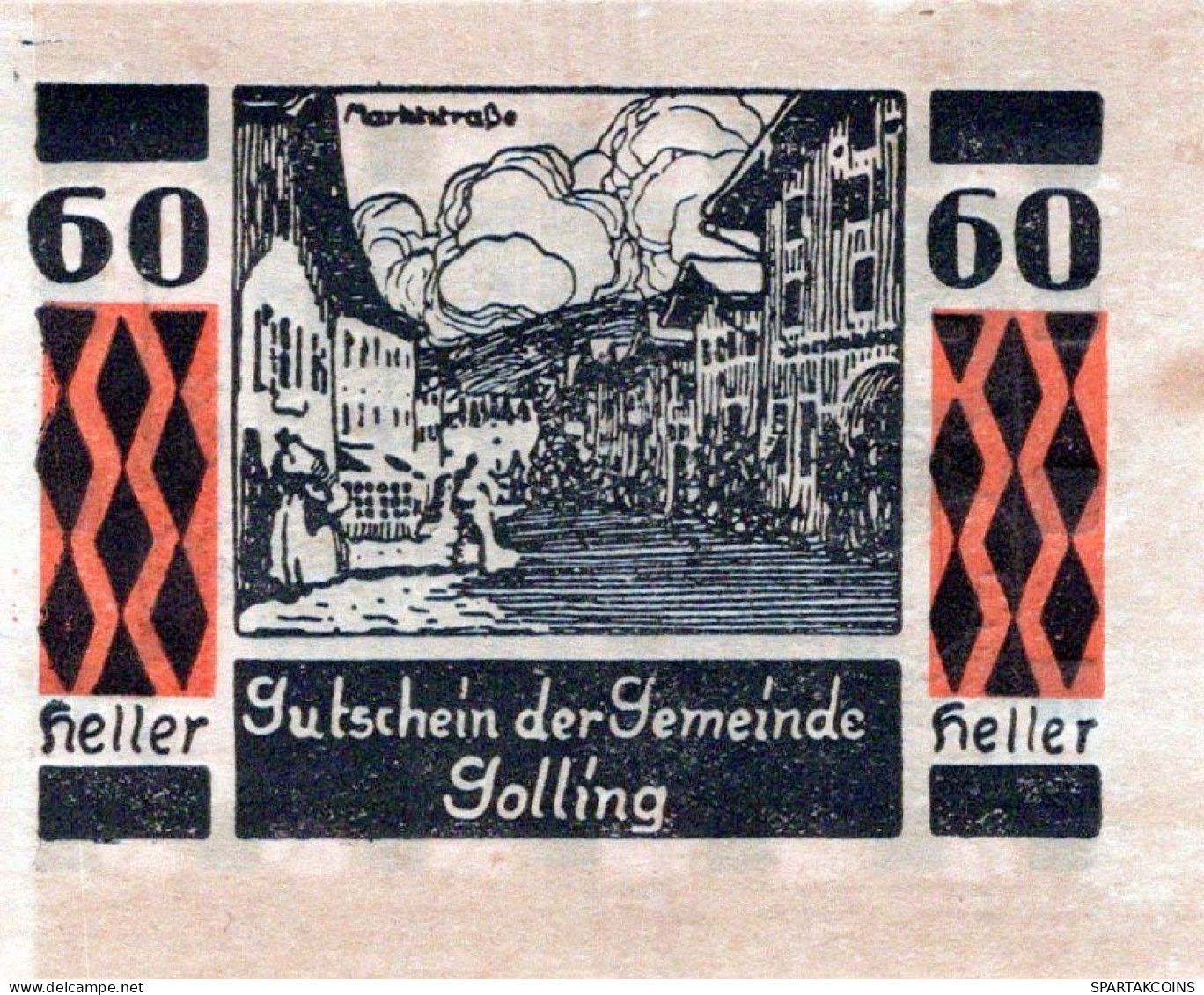 60 HELLER 1920 Stadt GOLLING AN DER SALZACH Salzburg Österreich Notgeld Papiergeld Banknote #PG565 - [11] Emisiones Locales