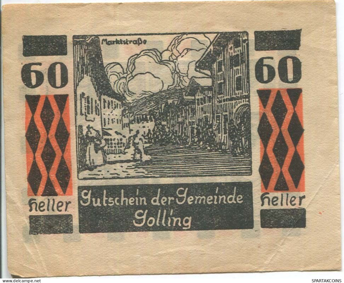 60 HELLER 1920 Stadt GOLLING AN DER SALZACH Salzburg Österreich Notgeld Papiergeld Banknote #PL807 - [11] Emisiones Locales