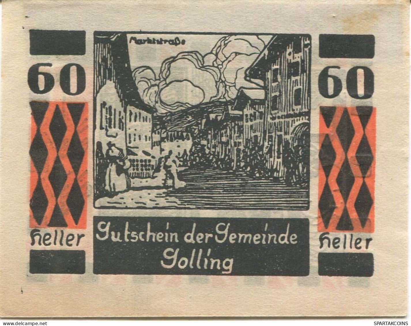 60 HELLER 1920 Stadt GOLLING AN DER SALZACH Salzburg Österreich Notgeld Papiergeld Banknote #PL808 - Lokale Ausgaben