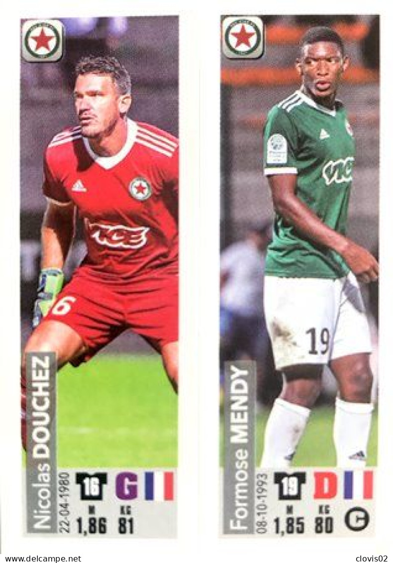 554 Nicolas Douchez / Formose Mendy - Red Star FC - Panini Foot France 2018-2019 Sticker Vignette - French Edition
