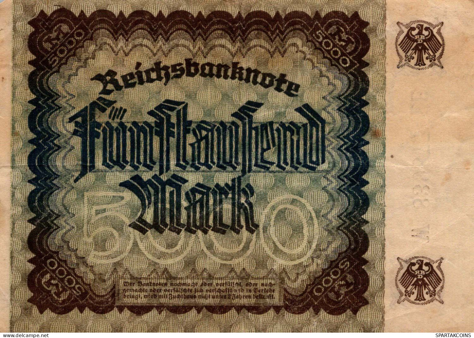 5000 MARK 1922 Stadt BERLIN DEUTSCHLAND Papiergeld Banknote #PL056 - Lokale Ausgaben