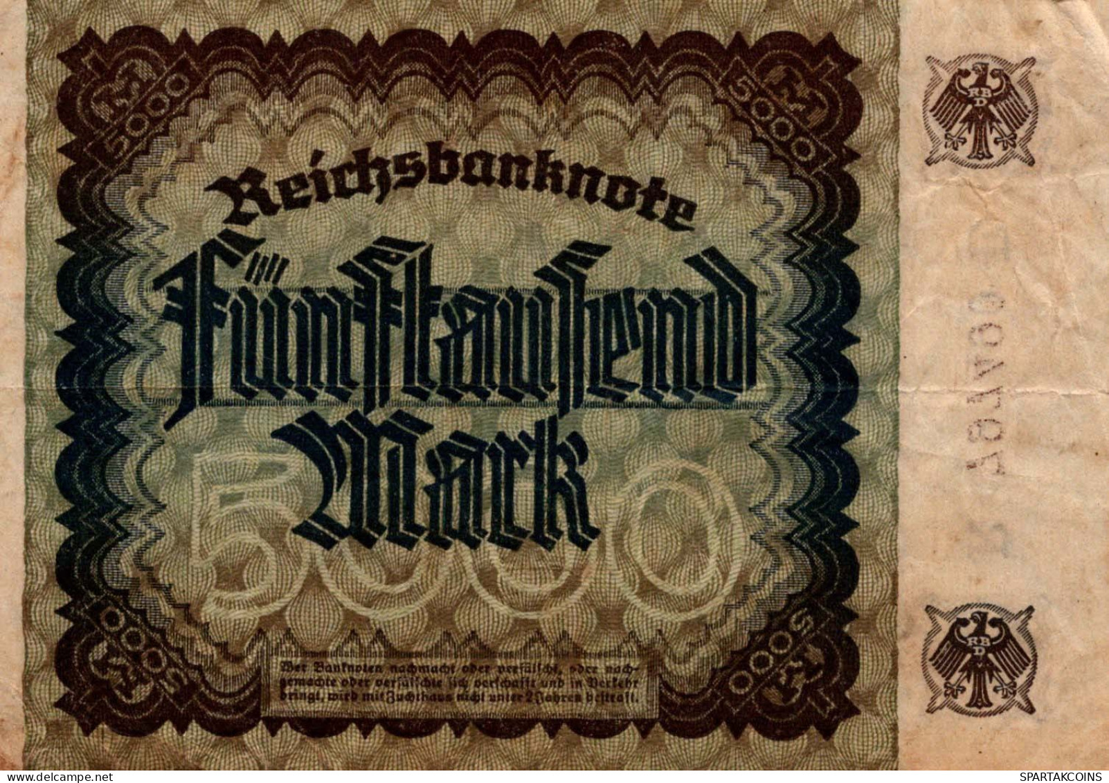 5000 MARK 1922 Stadt BERLIN DEUTSCHLAND Papiergeld Banknote #PL053 - [11] Emissions Locales