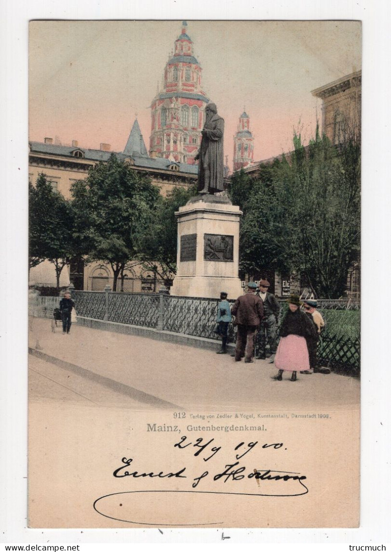 53 - MAINZ - Gutenbergdenkmal*1900* Colorisée* - Mainz