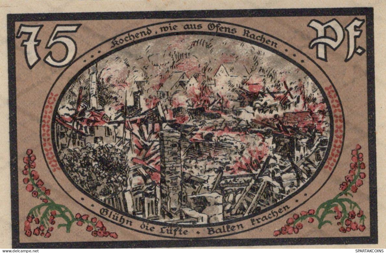 75 PFENNIG 1921 Stadt WASUNGEN Thuringia DEUTSCHLAND Notgeld Banknote #PF941 - Lokale Ausgaben