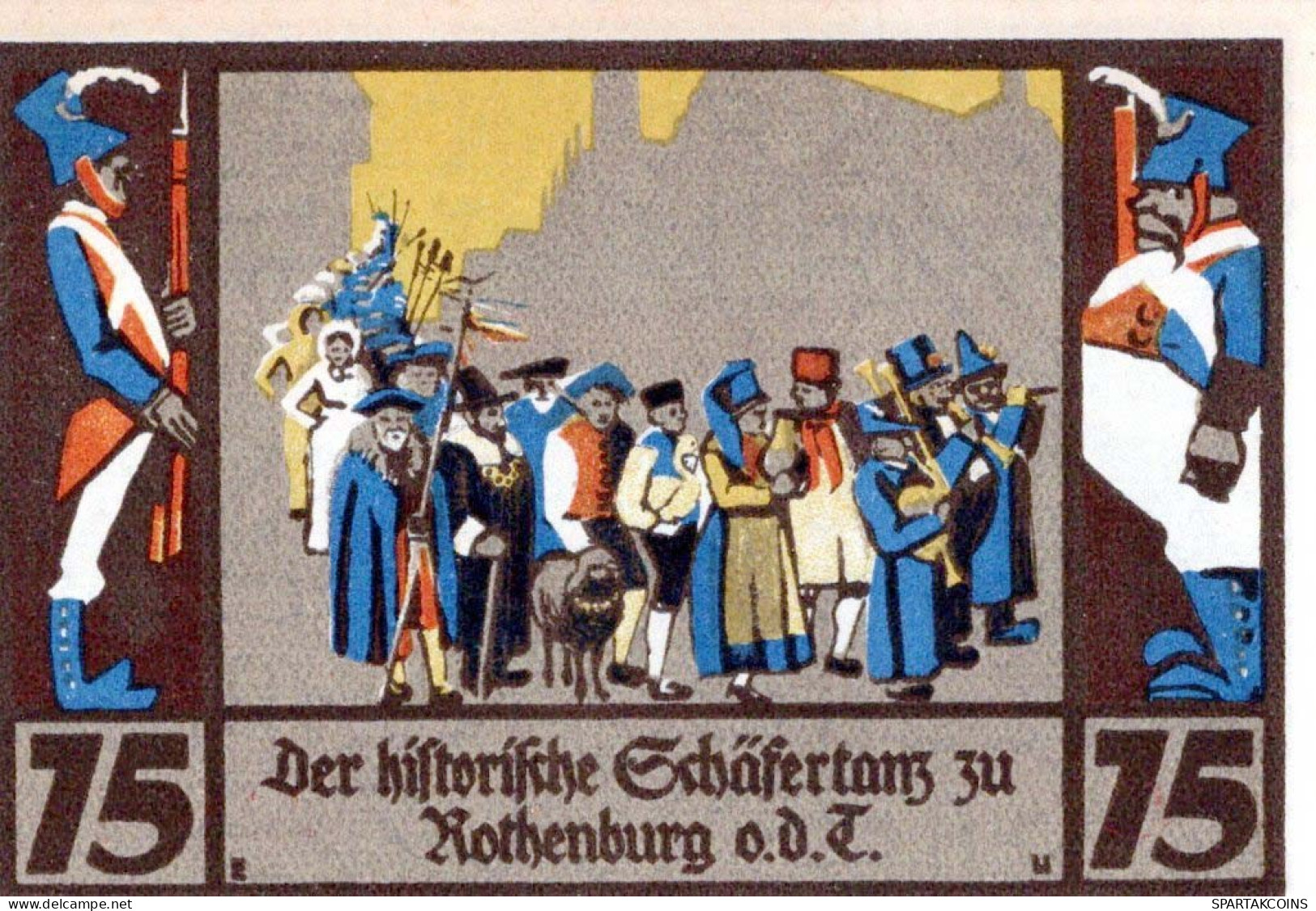 75 PFENNIG 1921 Stadt ROTHENBURG OB DER TAUBER Bavaria UNC DEUTSCHLAND #PI916 - Lokale Ausgaben