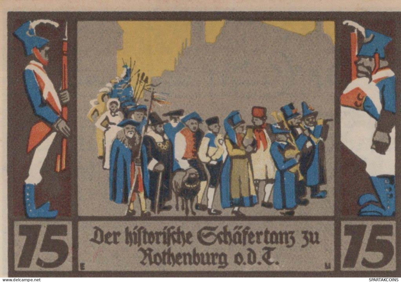 75 PFENNIG 1921 Stadt ROTHENBURG OB DER TAUBER Bavaria DEUTSCHLAND #PF613 - Lokale Ausgaben