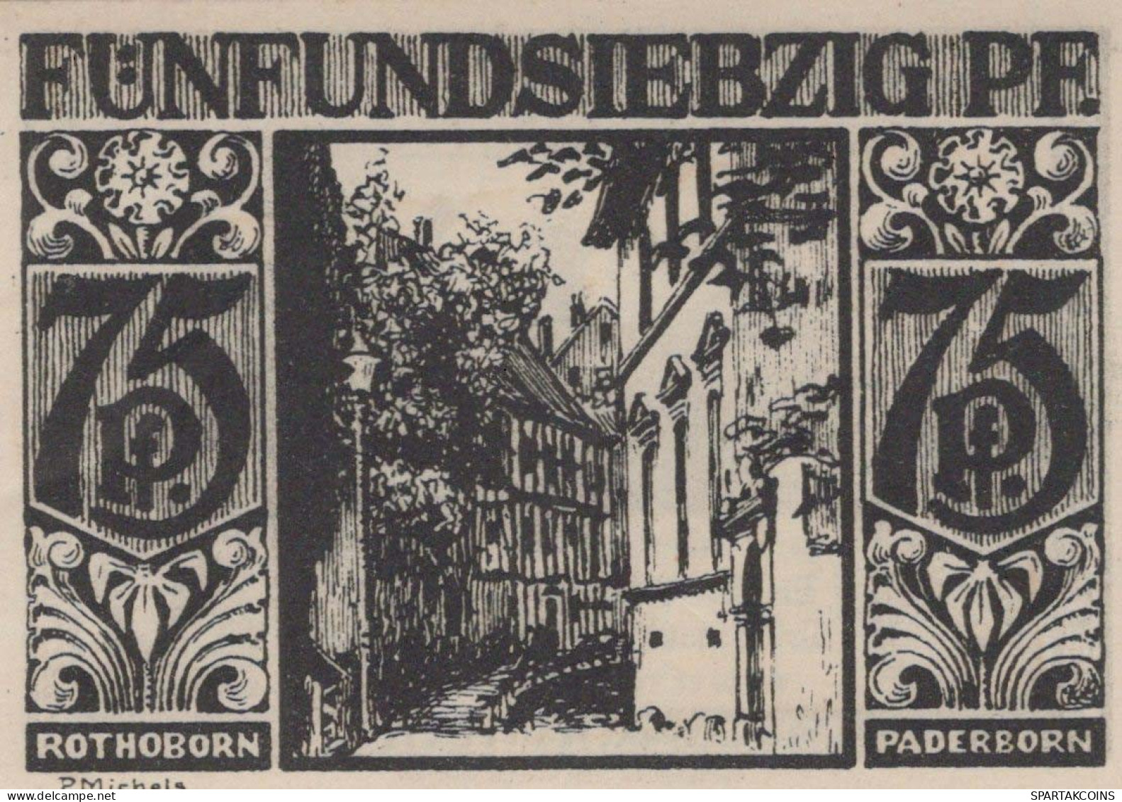 75 PFENNIG 1921 Stadt PADERBORN Westphalia UNC DEUTSCHLAND Notgeld #PB453 - Lokale Ausgaben