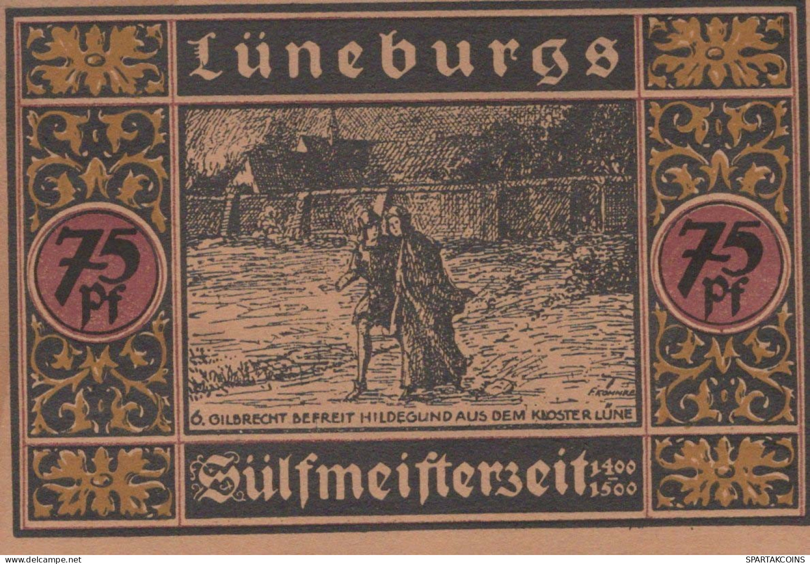 75 PFENNIG 1921 Stadt LÜNEBURG Hanover UNC DEUTSCHLAND Notgeld Banknote #PC644 - [11] Local Banknote Issues