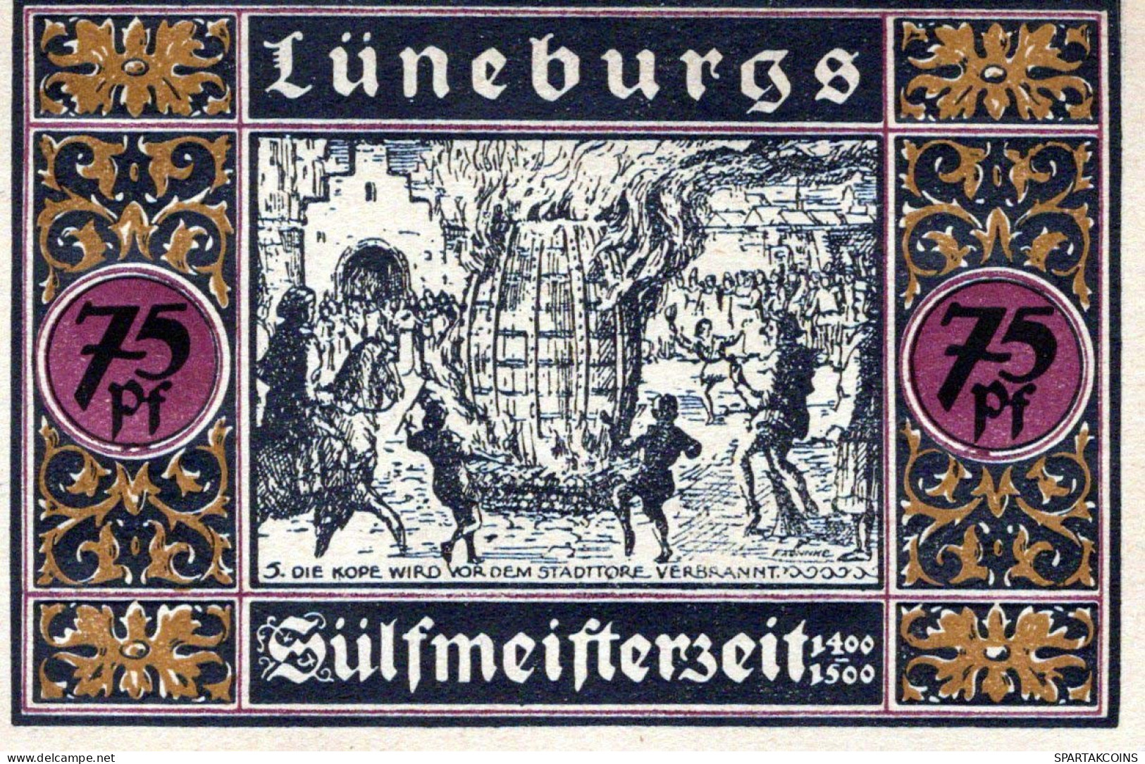 75 PFENNIG 1921 Stadt LÜNEBURG Hanover UNC DEUTSCHLAND Notgeld Banknote #PC642 - Lokale Ausgaben