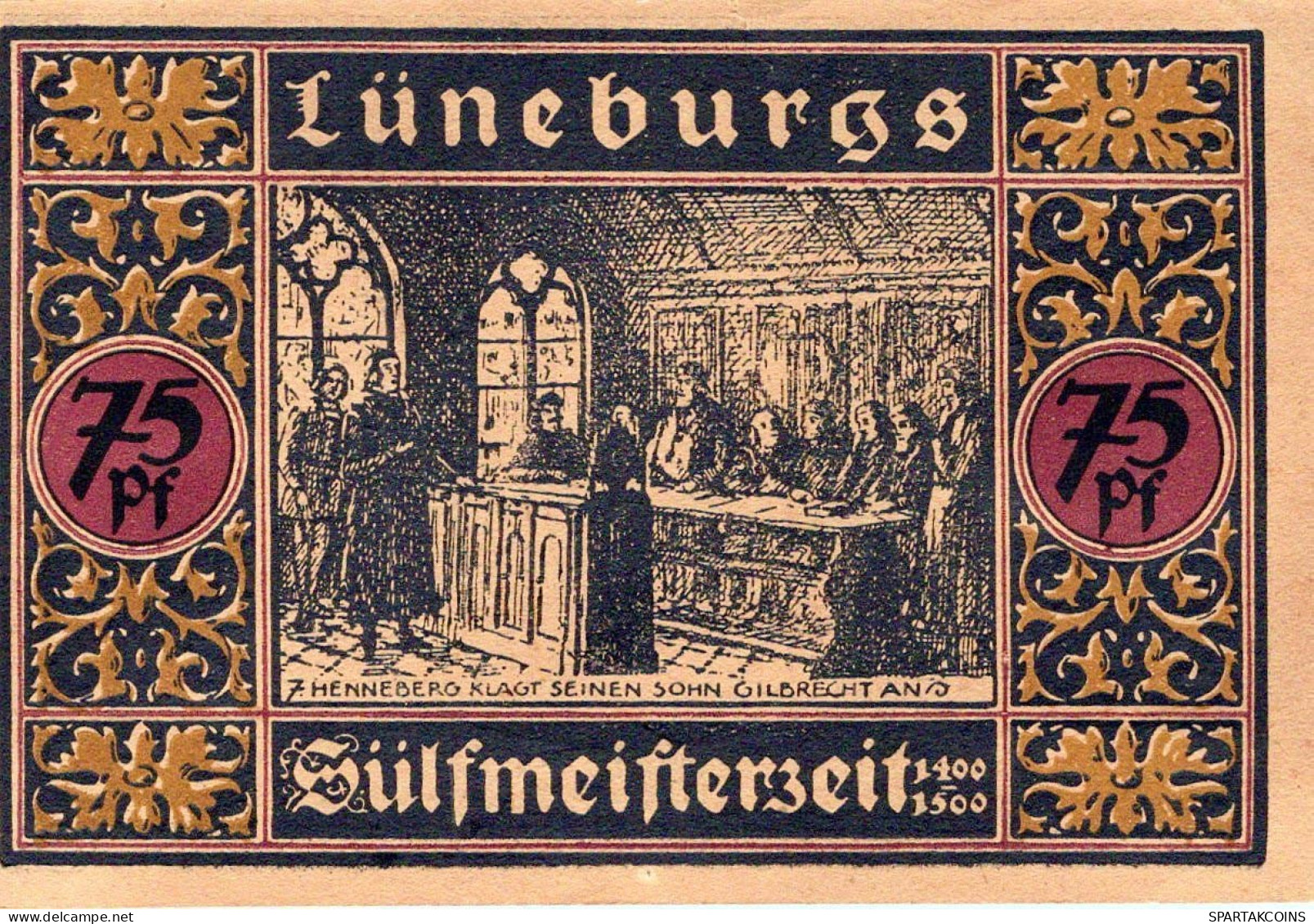 75 PFENNIG 1921 Stadt LÜNEBURG Hanover UNC DEUTSCHLAND Notgeld Banknote #PC643 - Lokale Ausgaben