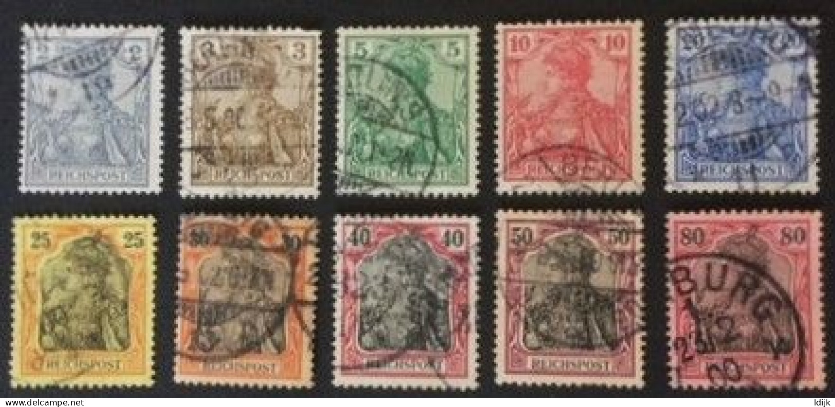 1900 Germania (I) REICHSPOST Satz Mi. 53 - 60 - Used Stamps