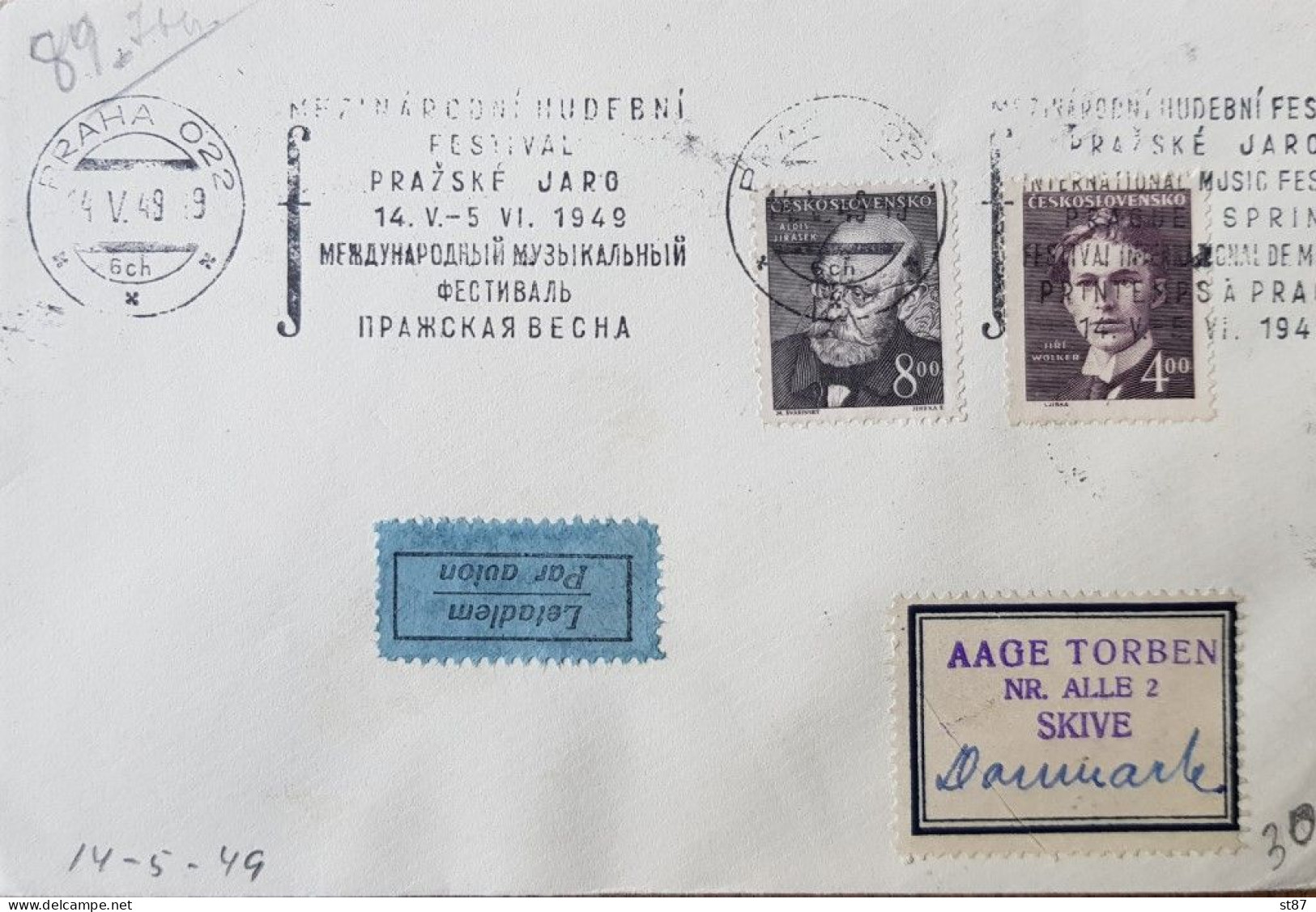 CZ 1949 Send To Skive Denmark - Autres & Non Classés