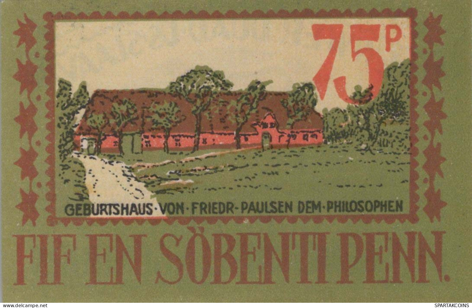 75 PFENNIG 1921 Stadt LANGENHORN IN NORDFRIESLAND DEUTSCHLAND #PF397 - [11] Local Banknote Issues