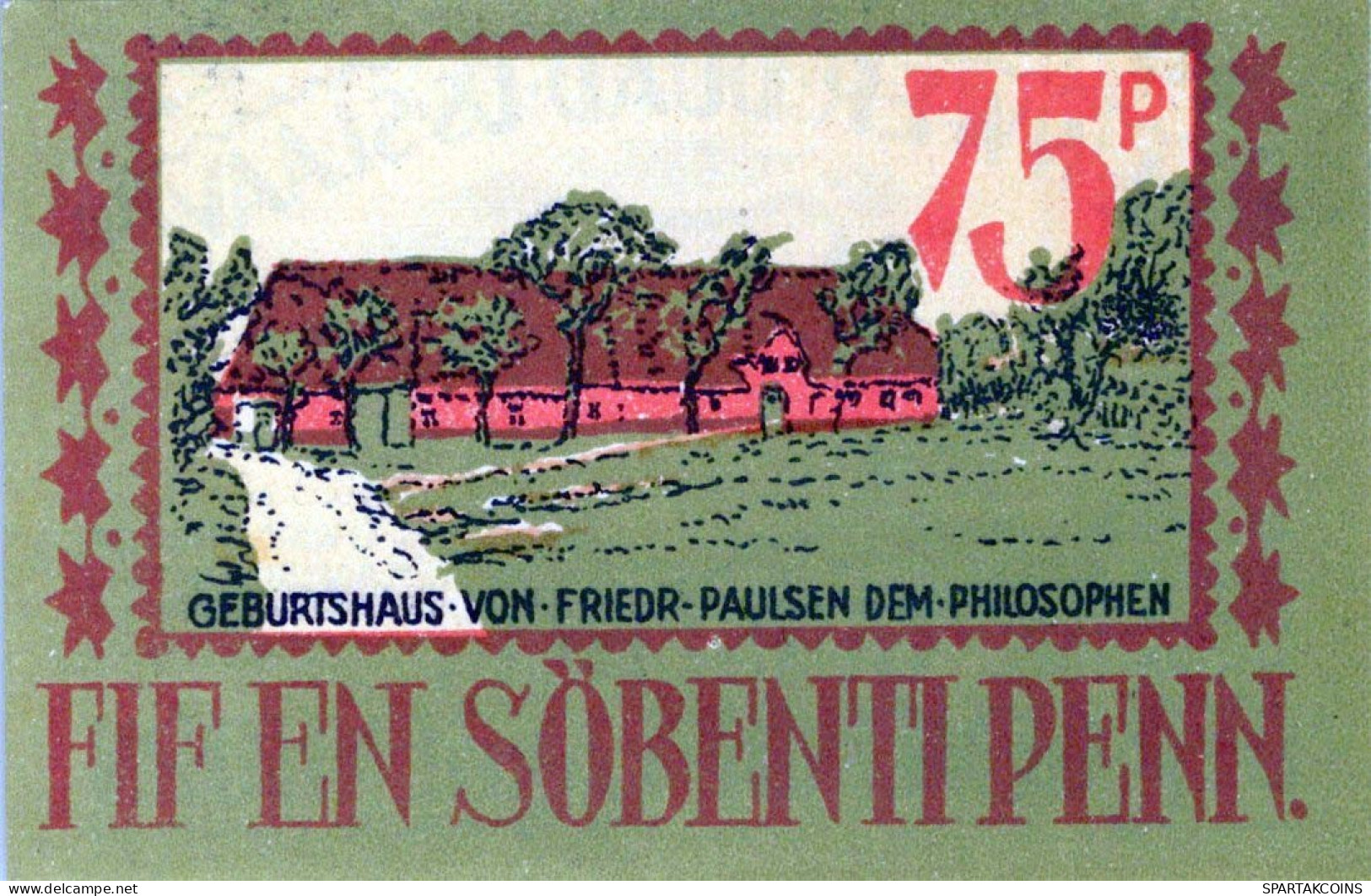 75 PFENNIG 1921 Stadt LANGENHORN IN NORDFRIESLAND DEUTSCHLAND #PF397 - [11] Local Banknote Issues