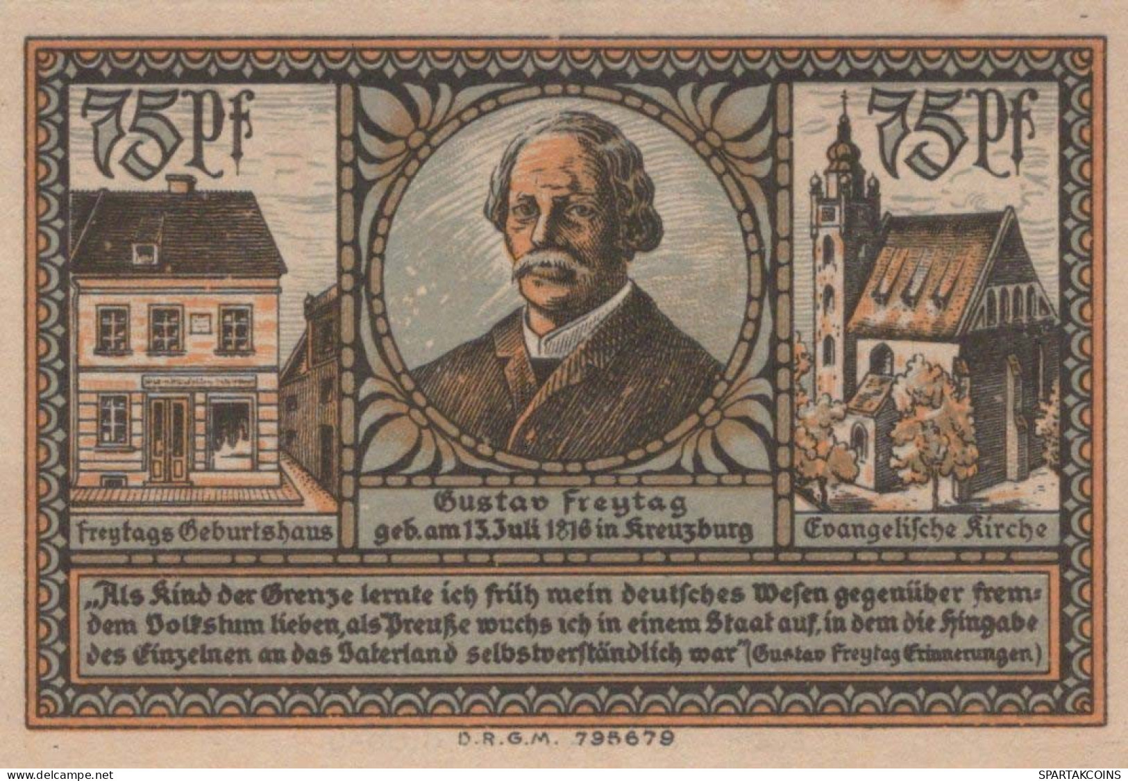 75 PFENNIG 1921 Stadt KREUZBURG Oberen Silesia UNC DEUTSCHLAND Notgeld #PH225 - [11] Local Banknote Issues