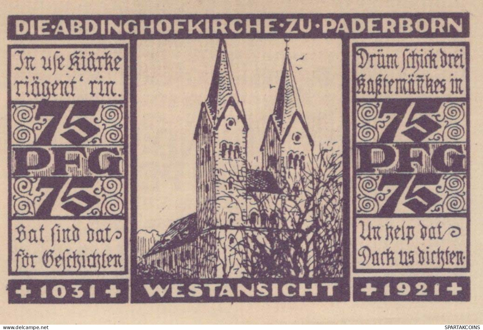 75 PFENNIG 1921 Stadt KAHLA Thuringia UNC DEUTSCHLAND Notgeld Banknote #PH904 - [11] Emissions Locales