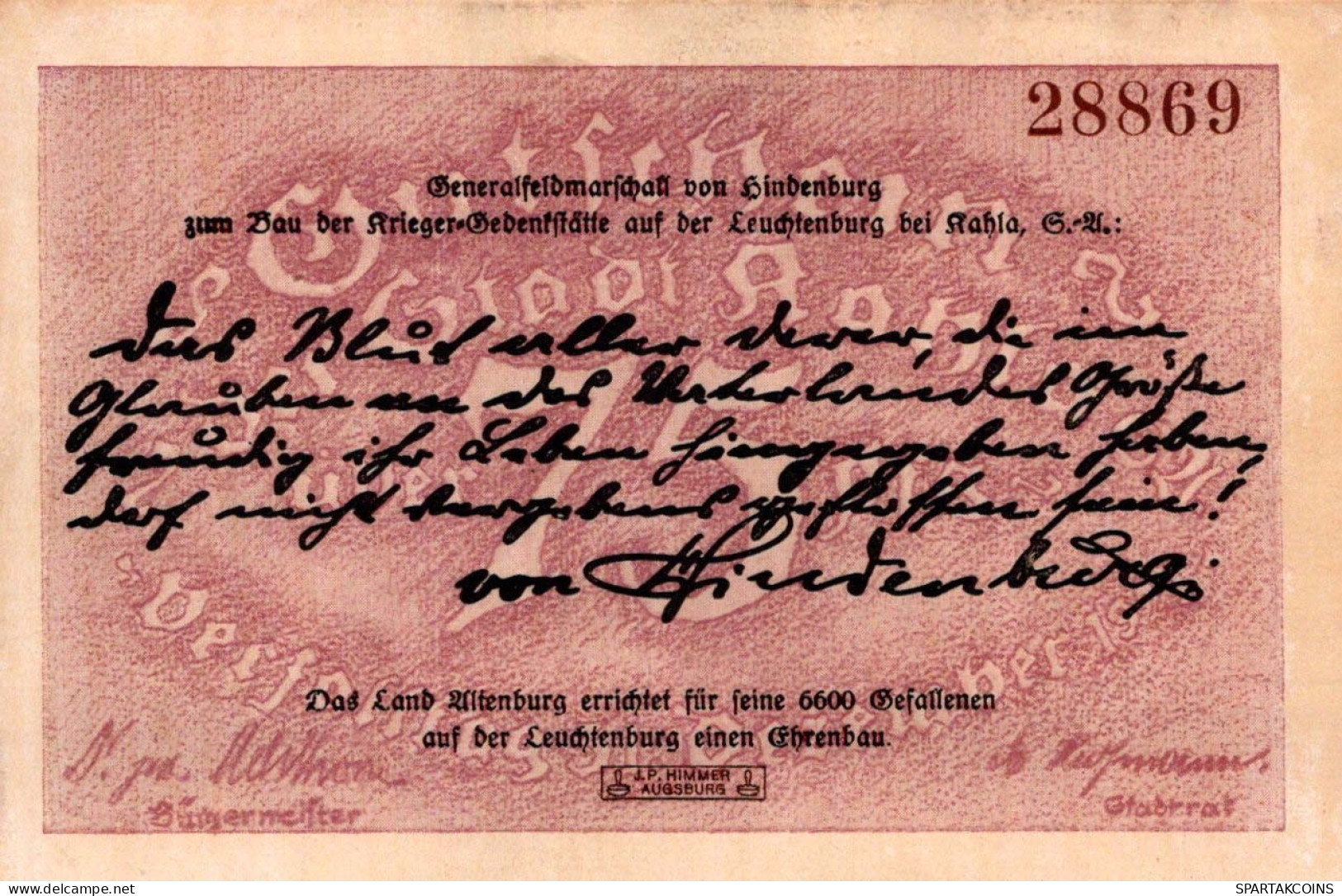 75 PFENNIG 1921 Stadt KAHLA Thuringia DEUTSCHLAND Notgeld Banknote #PG118 - [11] Local Banknote Issues