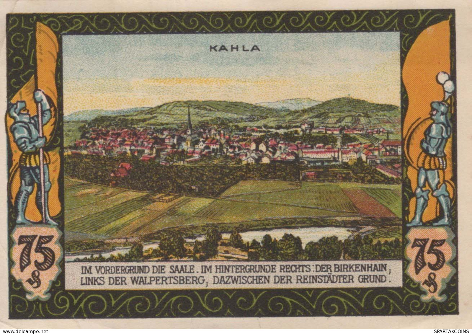 75 PFENNIG 1921 Stadt KAHLA Thuringia UNC DEUTSCHLAND Notgeld Banknote #PH676 - Lokale Ausgaben